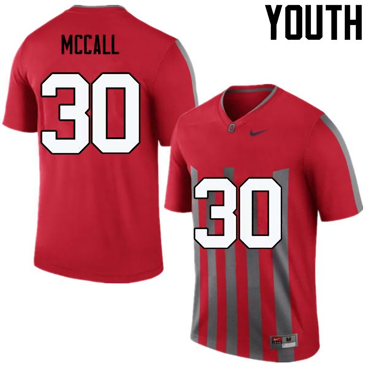 Demario McCall Ohio State Buckeyes Youth NCAA #30 Nike Throwback Red College Stitched Football Jersey MKG5556HN